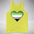 Aromantic Pride 8-Bit Pixel Heart Premium Tank Top - Neon Yellow
